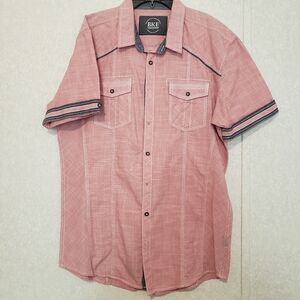 BKE  SHORT SLEEVE BUTTON UP SHIRT....PINK....SIZE: XL